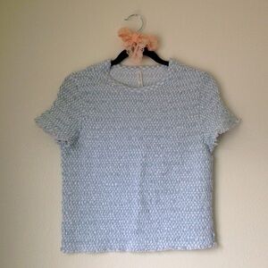 American Eagle Outfitters Light Blue Short Sleeve Top